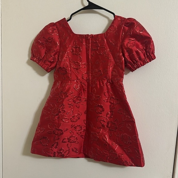 NWT Lilly Pulitzer Girls Alannah Amaryllis Red Brocade Dress - Picture 5 of 6